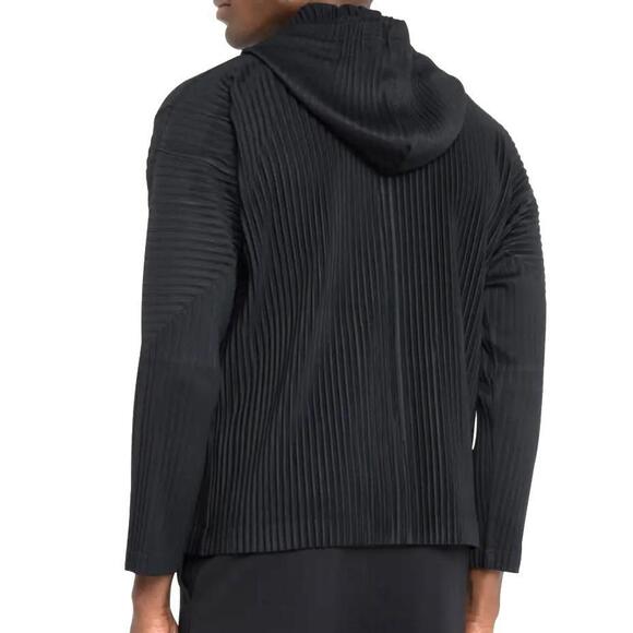 HOMME PLISSE ISSEY MIYAKE Men's Pleated Polyester Zip Hoodie - Picture 2 of 11